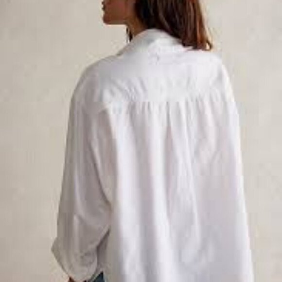Free People We The Free Made For Sun Linen Shirt Women Size M Almost White - Picture 3 of 15